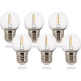 Groenovatie LED Filament - E27 Fitting - Kogellamp G40 - 1W - Extra Warm Wit - 6-Pack