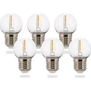 Groenovatie LED Filament - E27 Fitting - Kogellamp G40 - 1W - Extra Warm Wit - 6-Pack