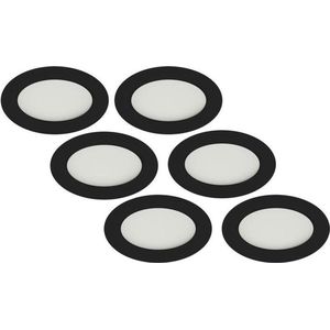 LED - Inbouwspot - Zwart - Rond - Warm Wit - 5W - Waterdicht IP65 - 6-Pack