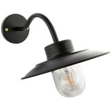 Groenovatie Industriële Metaal Wandlamp Voor Buiten E27 Fitting - 256x160x120 mm - Glas - Zwart