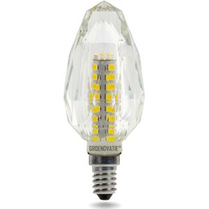 Groenovatie LED Crystal - Kaarslamp - 3W - Warm Wit - E14 Fitting - 89x35 mm - Transparant