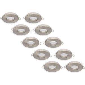 Inbouwspot, Rond, Waterdicht IP44, Satijn, 10-Pack