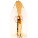 E14 LED Filament Kaarslamp Goud 4W Spiral Extra Warm Wit Dimbaar