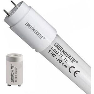 Groenovatie LED TL T8 Buis - 13W - 90cm - 1625 Lumen - Glas - 840 - Neutraal Wit - Incl. Starter