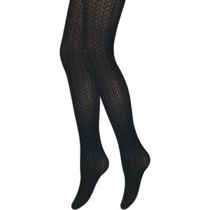 Panty - Ribgebreid - Zwart - 40 Denier