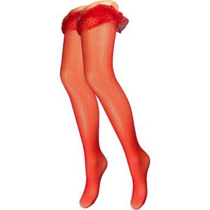 Hold-up - Netpanty overknees - Rood - Kant