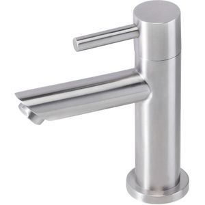 Mueller Round toiletkraan 1/2" rechte uitloop RVS PVD