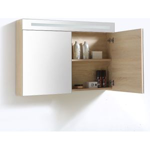 Lambini Designs Trend Line spiegelkast 100x70cm light wood
