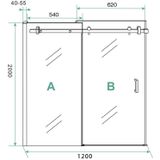 Saniclear Supreme douchedeur 110-120cm chroom