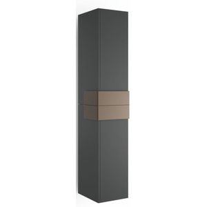 Muebles Cronos hoge kast 160cm antraciet / mokka unieke afwerking