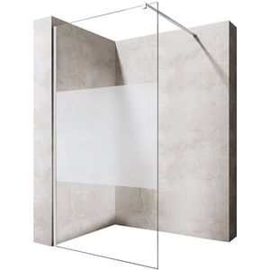 Sanigoods Satin 80cm gedeeltelijk melkglas douchewand 8mm antikalk