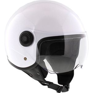 HELM VITO JET LORETO GLANS WIT - Maat L - Jethelm - Scooter helm - Motorhelm - HELM VITO JET LORETO GLANS WIT - Maat L - ECE 22.06 goedgekeurd - Scooterhelmen mannen en vrouwen.