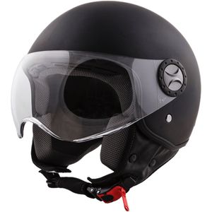 Bandit Jet Helm - Mat Zwart Motorhelm, Kleur: saai zwart; Maat