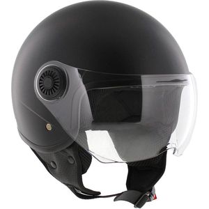 HELM VITO JET LORETO MAT ZWART Scooter helm - Maat XL - Jethelm - Scooter helm - Motorhelm - Zwart - Scooterhelmen mannen en vrouwen.
