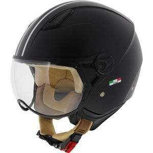 Vito Moda Jet Helm Scooter Zwart/Bruin L
