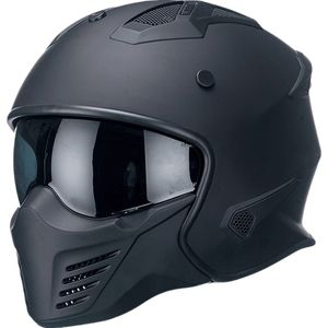 Vito JET Bruzano Mat Zwart Jethelm - Motorhelm - Maat S