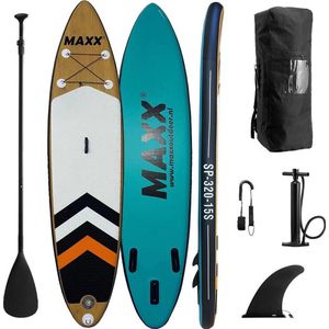 Maxxoutdoor - Ladoga - 10'6"" - Opblaasbaar SUP Board - 2022 - 320cm - 15PSI - Wood & Blue