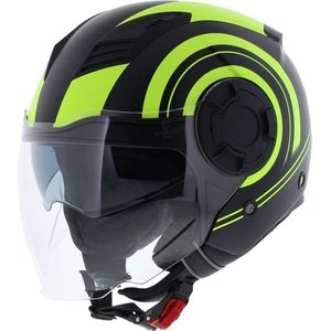 Vito Isola jet helm mat zwart fluor S - Scooterhelm & Motorhelm
