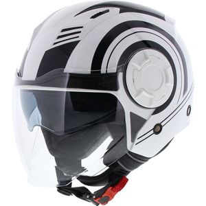 Vito Isola jethelm glans wit zwart XS - Scooterhelm & Motorhelm