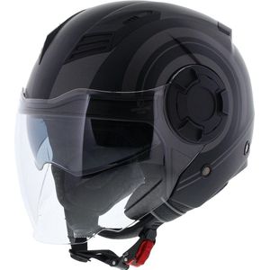 Vito Isola jethelm mat zwart titanium XS - Scooterhelm & Motorhelm