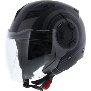 Vito Isola jethelm mat zwart titanium S - Scooterhelm & Motorhelm