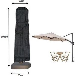 Parasolhoes Zweefparasol - Met Stok en Rits - 300 x 60-65cm