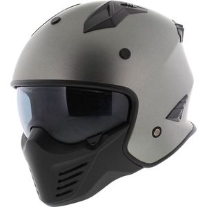 Vito Bruzano Jethelm - Motorhelm - Mat Titanium- Maat XS