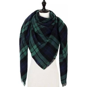 Emilie Scarves - sjaal - driehoeksjaal - groen - blauw - winter