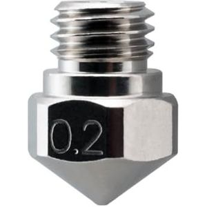 Micro Swiss Plated Wear Resistant Nozzle RepRap - M6 Thread 3mm Filament Ultimaker 2+, E3D, Olsson blok 0.2mm