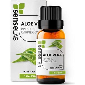 SenseLAB Aloë vera olie - 100% zuivere natuurlijke draagolie voor essentiële oliemengsels - Hydraterende olie voor huid- en haarverzorging - Ontspannende massage (30 ml)