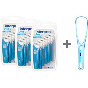 Interprox Plus Conical - 3 tot 5 mm - Blauw 3 x 6 stuks + GRATIS Halita Tongreiniger ‚Äì Voordeelpakket