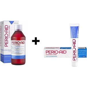 1x Perio-Aid Intensive Care Mondspoelmiddel 012% + 1x Perio Aid intensive care tandpasta 012% Chlorhexidine