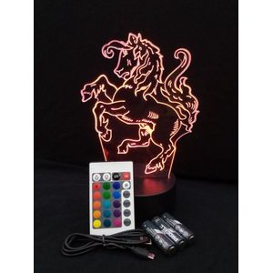 Nachtlamp 'Twentse Ros' - LED lamp - 3D Illusion - 7 kleuren en 4 effecten - Twente