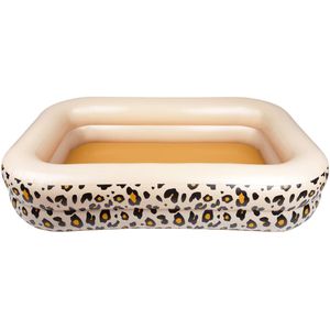 Swim Essentials Opblaasbaar Zwembad - Rechthoek - Beige Panterprint - 211 x 132 x 46 cm