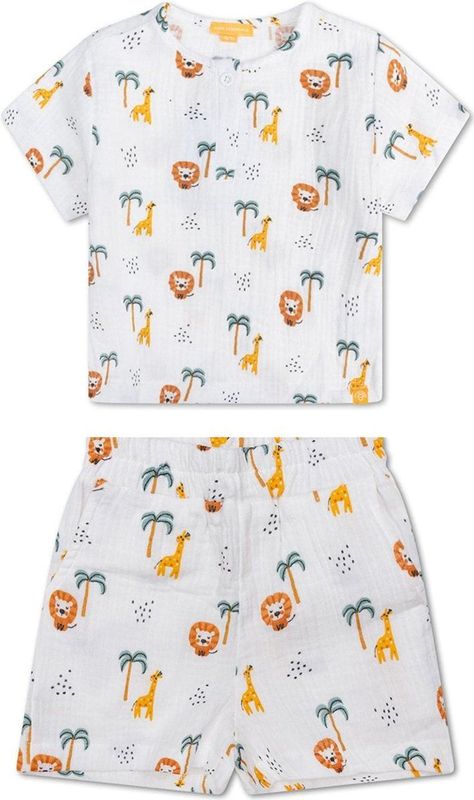 Jungle Jumpsuit Set - Wit - Katoen - Voor Jongens