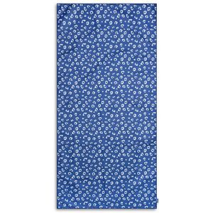 Leopard | Blauwe Katoenen Handdoek 135 x 65 cm - Blauw