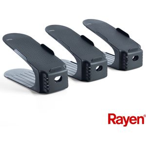 Rayen Schoenen Opbergsysteem – Schoenenrek Schoenenkast Schoen Organizer – Set van 3 Zwart