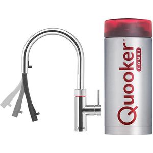 Quooker Flex Kokendwaterkraan - C uitloop - COMBI+ Reservoir - Chroom - 3 in 1
