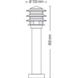 LED Tuinverlichting - Buitenlamp - Kayo 3 - Staand - RVS - E27 - Rond