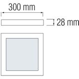LED Paneel - 30x30 Natuurlijk Wit 4200K - 28W Opbouw Vierkant - Mat Wit - Flikkervrij