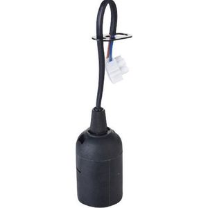 E27 Fitting/Houder - Verhuisfitting - Kunststof Zwart 15cm Draad