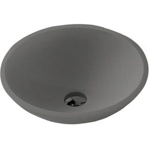 Diamond Line Liron - Waskom Opbouw - 43x43cm - Rond - Solid Surface - Betonlook