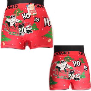 Kerst boxershort kerstcadeau heren ondergoed mannen boxershort rood maat XL