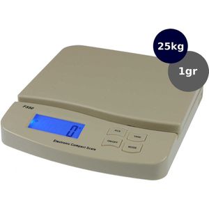 Compacte Digitale Weegschaal 25Kg x 1g Wit