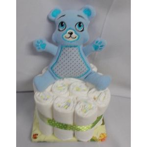 1 laag pampertaart beertje ted blauw