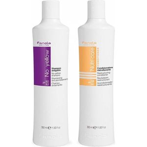 Fanola - No Yellow - Shampoo en Conditioner Set - 350 ml - Voor Blond Haar