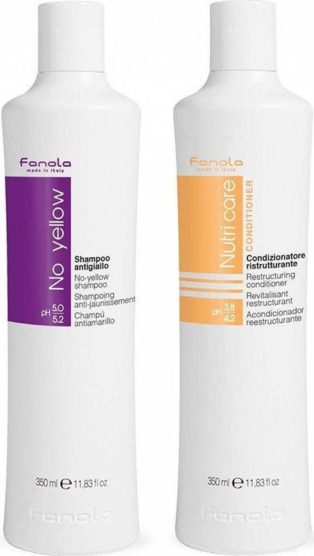 Fanola - No Yellow - Shampoo en Conditioner Set - 350 ml - Voor Blond Haar