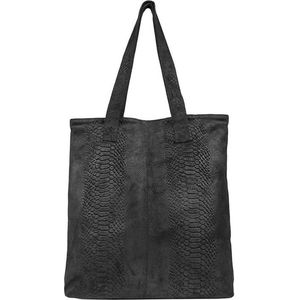 DSTRCT Grote Schoudertas / Crossbodytas Dames - Leer - Portland - Slangenprint - Zwart