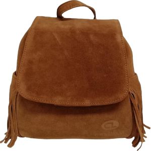 Castillo Suede Vibes Leren Franje Rugzak - Bruin