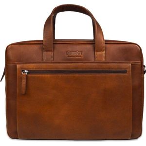 DSTRCT Premium Collection Leren Business Laptoptas - 15.6 Inch Laptopvak met Rits